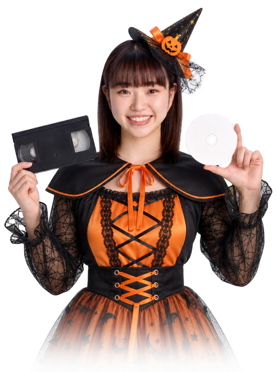 DVDを持つハロウィンバージョン